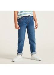 Juniors Solid Jeans with Pockets and Drawstring Closure