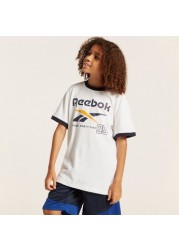 Reebok Graphic Print T-shirt with Short Sleeves