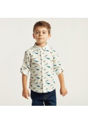 Juniors All-Over Printed Shirt with Long Sleeves