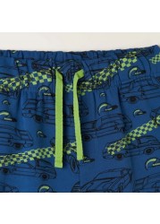 Juniors Printed Shorts with Drawstring Closure and Pockets