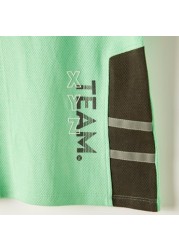 XYZ Printed T-shirt with Round Neck and Short Sleeves
