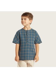 Eligo Checked Shirt with Short Sleeves