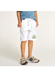 Kappa Printed Mid-Rise Shorts with Drawstring Closure and Pockets