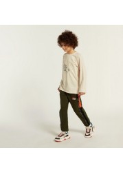 Juniors Printed Jog Pants with Pockets and Drawstring Closure