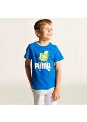 PUMA Graphic Print T-shirt with Crew Neck and Short Sleeves