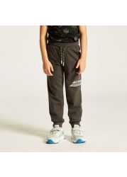 XYZ Printed Joggers with Drawstring Closure and Pockets