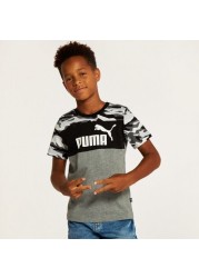 PUMA Logo Print T-shirt with Crew Neck and Short Sleeves