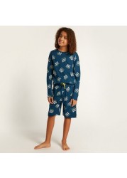 Juniors 6-Piece Printed Crew Neck T-shirt and Shorts Set