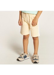 Juniors Solid Mid-Rise Shorts with Drawstring Closure and Pockets