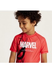 Spider-Man Print Swim T-shirt and Shorts Set