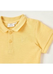 Juniors Solid Polo T-shirt with Short Sleeves