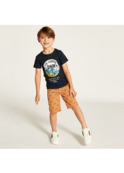 Lee Cooper Printed Crew Neck T-shirt and Shorts Set