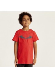 Batman Print Crew Neck T-shirt and Pyjama Set