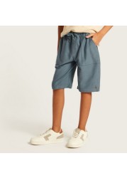 Solid Shorts with Drawstring Closure and Pockets