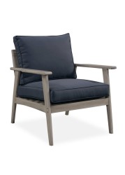 Acacia Wooden Scandinavian Armchair W/Cushion Generic, PG9826 (72 x 80 x 70 cm, 2 Pc.)