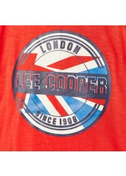 Lee Cooper Printed T-shirt with Crew Neck and Short Sleeves