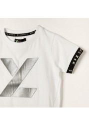 XYZ Printed Crew Neck T-shirt with Short Sleeves