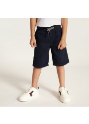 Juniors Solid Shorts with Drawstring Closure and Pockets