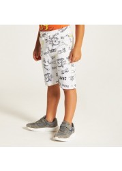 Juniors Printed Shorts with Drawstring Closure and Pockets