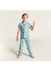 Disney Donald Duck Print Shirt and Full Length Pyjama Set