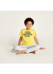 Juniors Printed Round Neck T-shirt and Pyjama Set