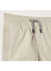 Juniors Solid Shorts with Pockets and Drawstring Closure