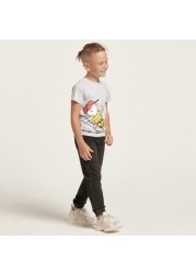 Juniors Solid Denim Pants with Pocket Detail and Drawstring