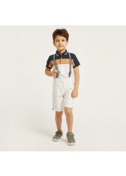 Juniors Solid Shorts with Suspenders