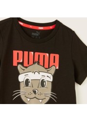 PUMA Graphic Print T-shirt with Short Sleeves