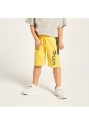 Kappa Logo Print Shorts with Drawstring Closure and Pockets