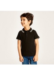 Juniors Polo Neck T-Shirt with Short Sleeves