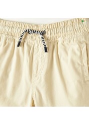 Juniors Solid Shorts with Pockets and Drawstring Closure