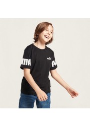 PUMA Logo Print T-shirt with Short Sleeves