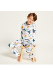 Juniors All Over Dinosaur Print Shirt and Pyjama Set