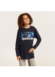 Reebok Graphic Print T-shirt with Long Sleeves