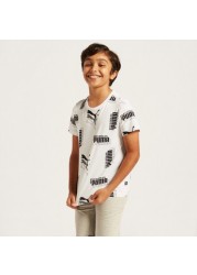 PUMA Printed Round Neck T-shirt with Short Sleeves