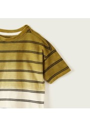 Juniors Striped T-shirt with Short Sleeves