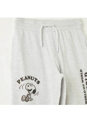 Peanuts Print Joggers with Drawstring Closure