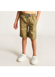 Juniors Solid Shorts with Pockets and Drawstring Closure