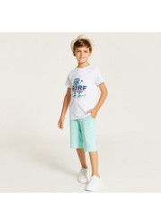 Juniors Solid Shorts with Drawstring Closure and Pockets