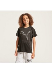 PUMA Graphic Print T-shirt with Short Sleeves