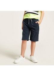 Juniors Solid Shorts with Pockets and Drawstring Closure