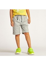 Juniors Solid Shorts with Pockets and Drawstring Closure