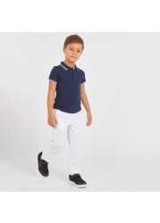 Juniors Polo Neck T-Shirt with Short Sleeves