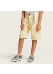 Eligo Solid Shorts with Pocket Detail and Zip Closure