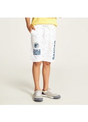 Juniors Printed Shorts with Pockets and Drawstring Closure