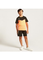 PUMA Panelled Round Neck T-shirt with Short Sleeves