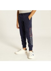 PUMA Printed Joggers with Drawstring Closure and Pockets