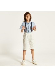 Juniors Solid Shorts with Suspenders and Pockets