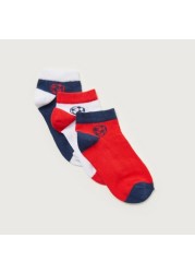 Juniors Football Themed Ankle Length Socks - Set of 3